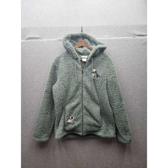 Disneyland Resort Sherpa jacket With Winnie The Pooh & Eeyore Embroidery Green W - Picture 1 of 7